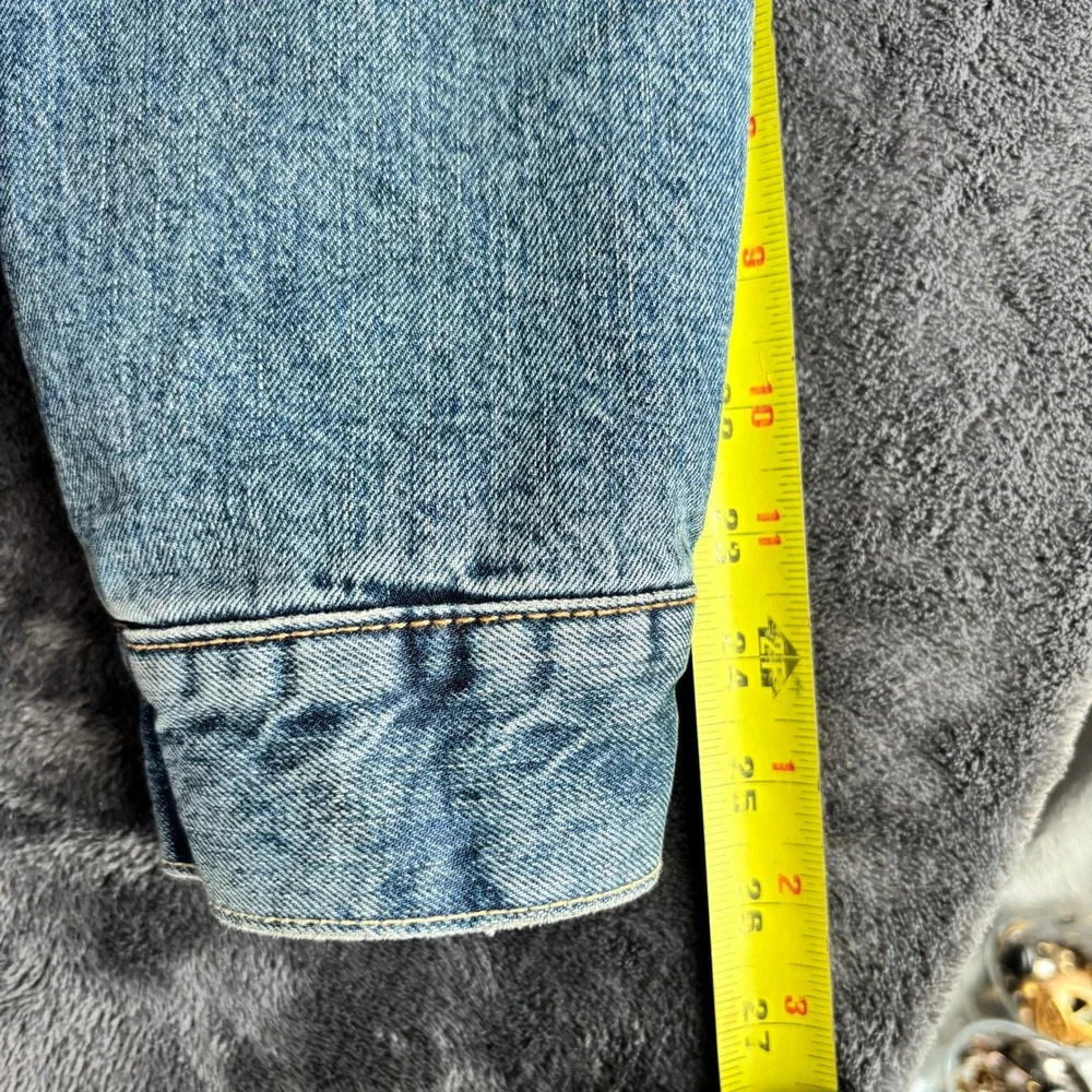 Levi's Mens Trucker Jacket M Blue Cotton Faux Fur Lined Denim Sherpa Coat